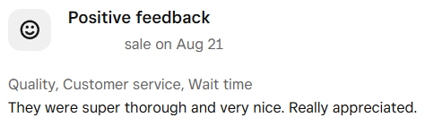 Patient review screenshot